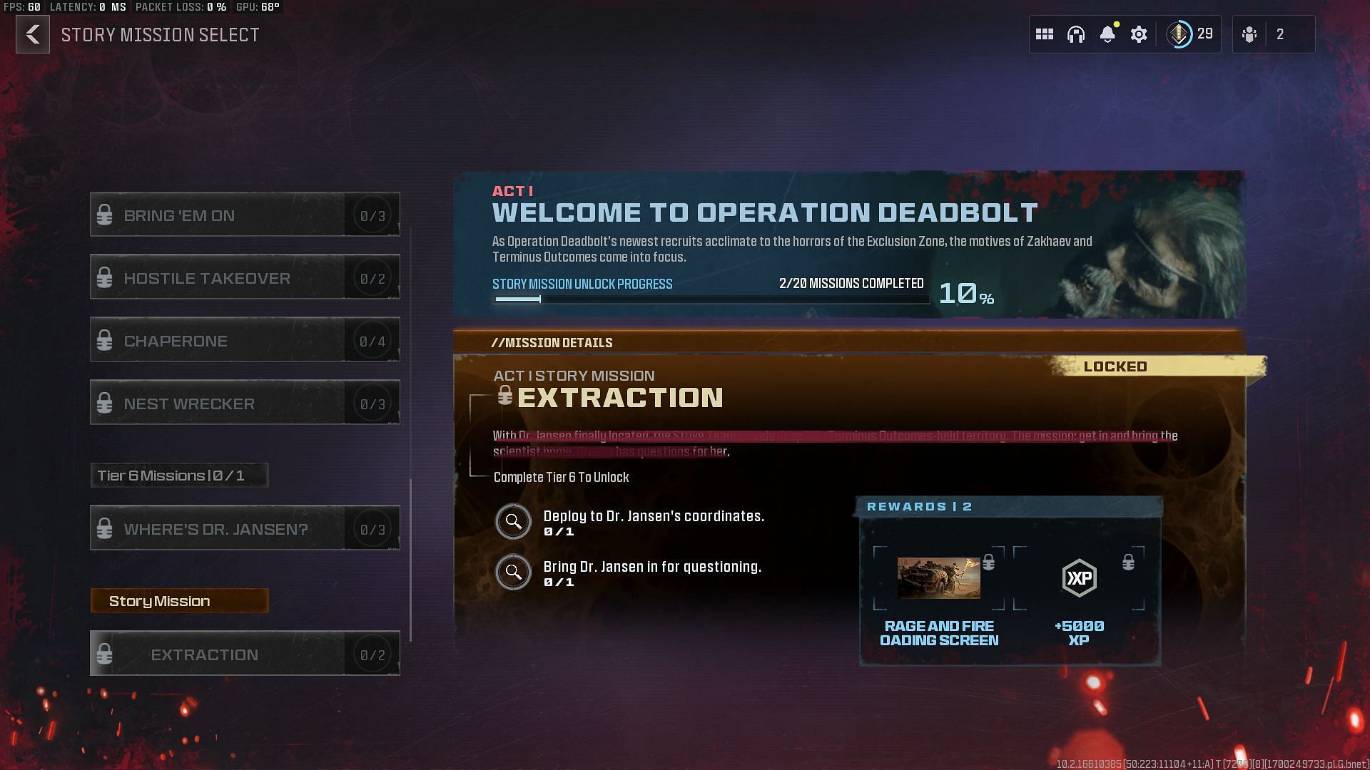 Modern Warfare 3 Zombies Mission Select screen (Image via Activision)